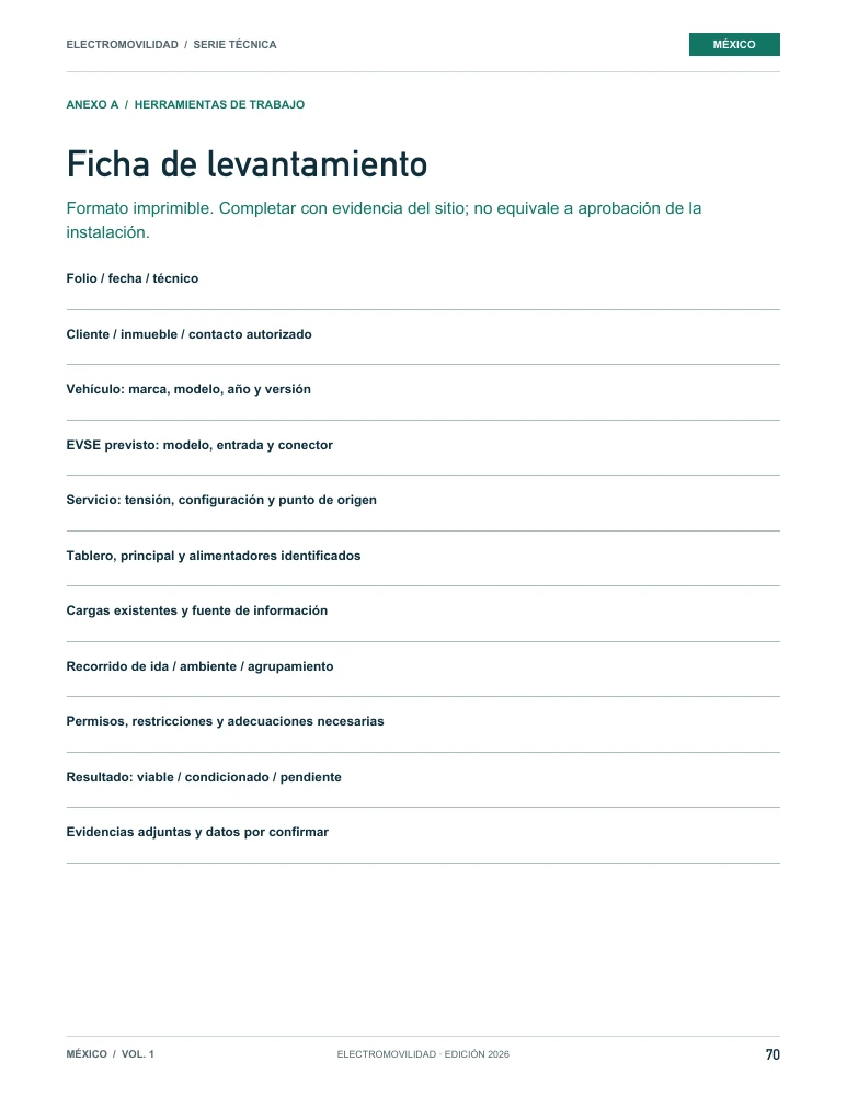 Ficha de levantamiento imprimible incluida en el manual